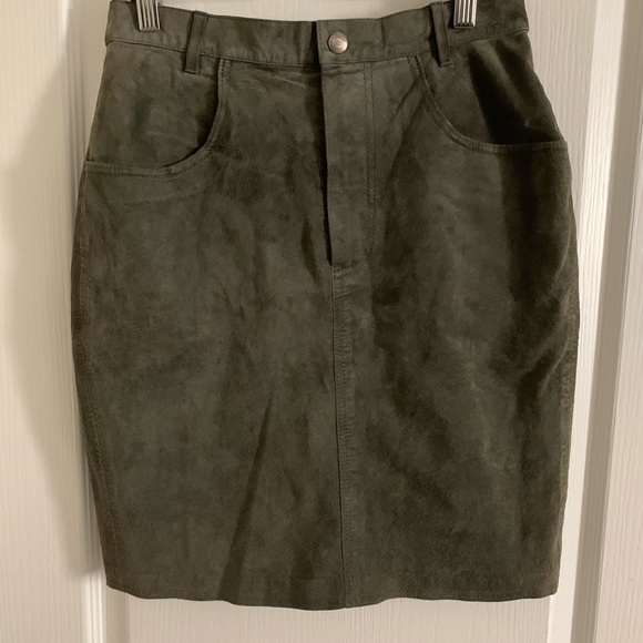 90s United Colors of Benetton 100% Genuine Leather Pencil Skirt - Picture 1 of 6
